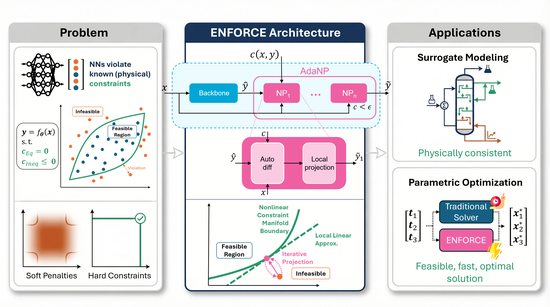 ENFORCE-Nonlinear Constrained Learning with Adaptive-depth Neural Projection